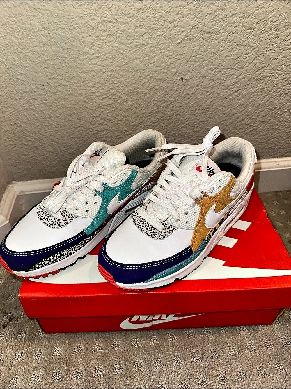 Nike Air Max 90 SE Safari Mix Color Block Sneakers Like New
